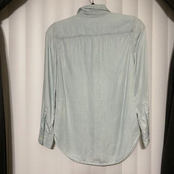 Talbots light denim long sleeve shirt, button down - Picture 3 of 4